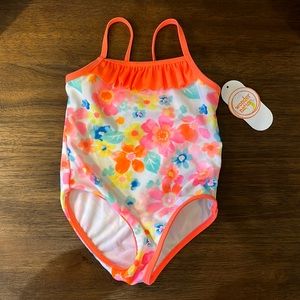 Brightly colored cute one-piece swim suit